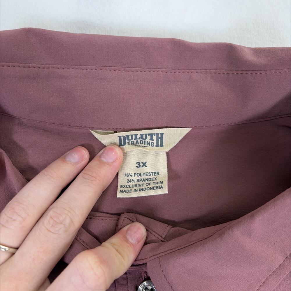 Duluth Trading Flexcellence Button Shirt Womens 3X Bust Proof 89809 Long Sleeve - Picture 6 of 10